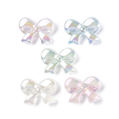 UV Plating Luminous Transparent Acrylic Beads X-OACR-P010-07-1