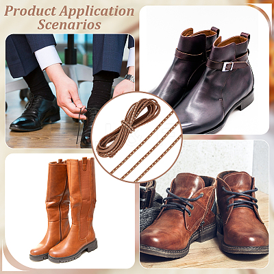 Flat Leather Craft Shoemaker Cord with Metal Rivet AJEW-WH0561-08A-1