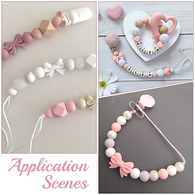 18Pcs 3 Styles Bowknot Food Grade Silicone Beads SIL-SC0003-16-1
