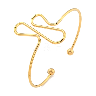 Ion Plating(IP) 304 Stainless Steel Cuff Bangles BJEW-P331-21G-1