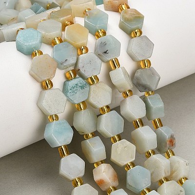 Natural Flower Amazonite Beads Strands G-F833-B09-01-1
