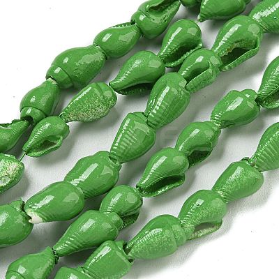 Spray Painted Natural Spiral Shell Beads Strands BSHE-G039-08A-1
