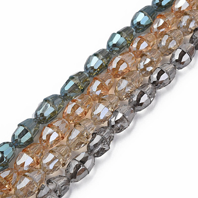 Electroplate Transparent Glass Beads Strands EGLA-N002-35-1