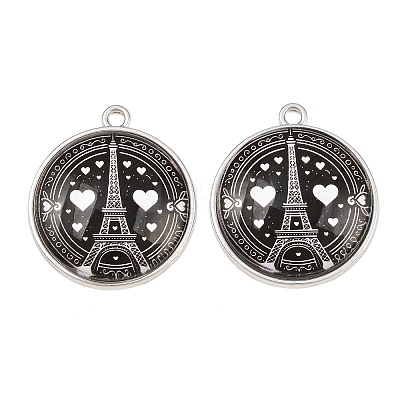 Printed Alloy Glass Pendants GL-CBA2376-01P-A-1
