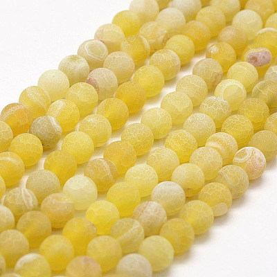 Frosted Natural Weathered Agate Beads Strands G-F367-8mm-11-1