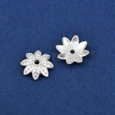 8-Petal Tibetan Style Alloy Flower Bead Caps TIBEB-2347-S-LF-1