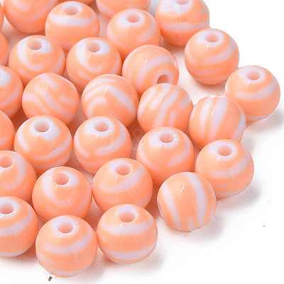 Opaque Striped Acrylic Beads LS-MACR-S373-27A-08-1