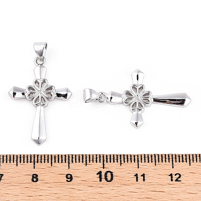 Rhodium Plated 925 Sterling Silver Pendants STER-T007-42P-1