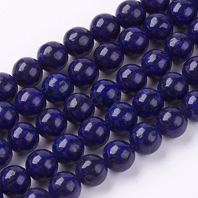 Dyed Natural Lapis Lazuli Bead Strands G-R173-8mm-01-1