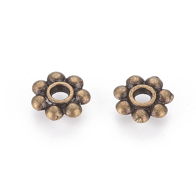 Tibetan Style Daisy Spacer Beads TIBEB-S039-048AB-RS-1
