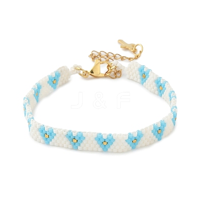 Glass Seed Beaded Bracelets for Women BJEW-MZ00214-02-1