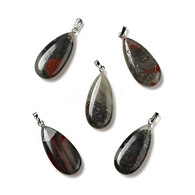 Natural Bloodstone Pendants G-P474-01P-09-1