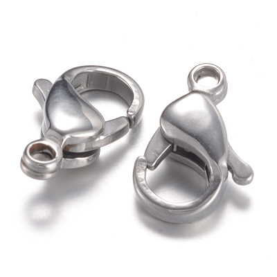 Tarnish Resistant 304 Stainless Steel Lobster Claw Clasps STAS-P095-05-1