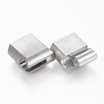 Tarnish Resistant 304 Stainless Steel Magnetic Clasps with Glue-in Ends X-STAS-F131-05P-1