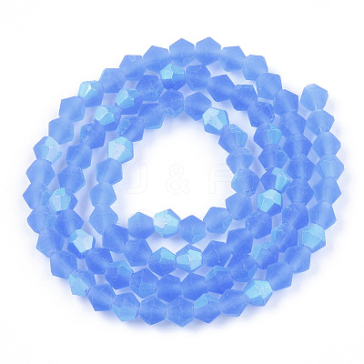Imitate Austrian Crystal Bicone Frosted Glass Beads Strands EGLA-A039-T4mm-MB07-1