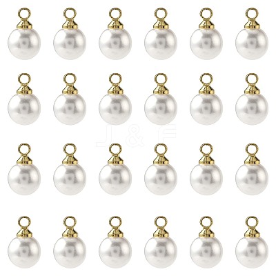 24Pcs ABS Plastic Imitation Pearl Charms KK-FS0001-78-1