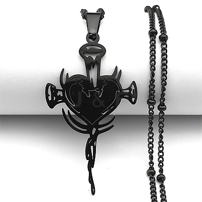 304 Stainless Steel Enamel Necklaces NJEW-Q338-09B-1