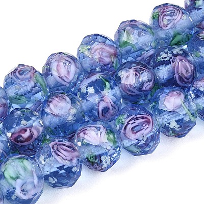 Handmade Luminous Lampwork Beads Strands LAMP-N037-01D-1