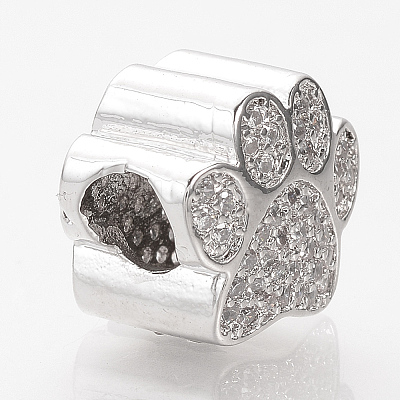 Brass Micro Pave Cubic Zirconia European Beads LS-ZIRC-T002-101-1