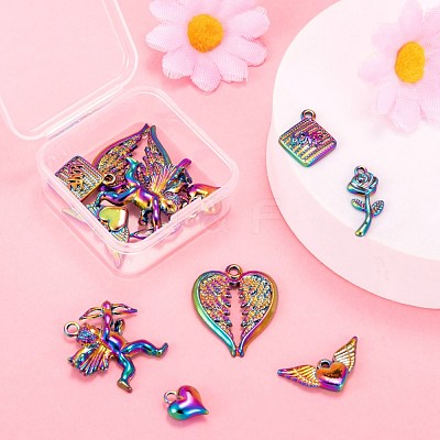 12Pcs 6 Style Alloy Pendants FIND-LS0001-36MC-1