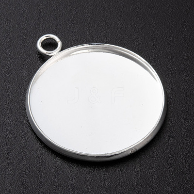 304 Stainless Steel Pendant Cabochon Settings STAS-F191-14S-H-1