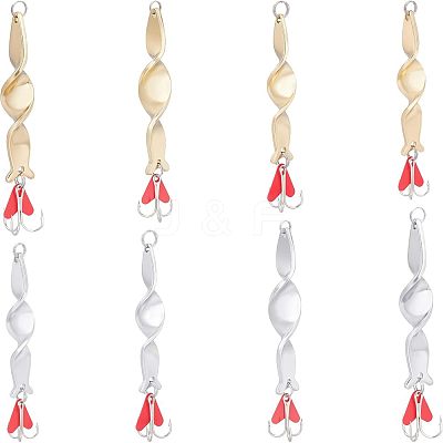 8Pcs 8 Style 201 Stainless Steel Fishing Crankbaits FIND-FH0003-68-1