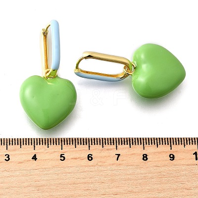 Heart Brass Hoop Earrings EJEW-D314-02G-1