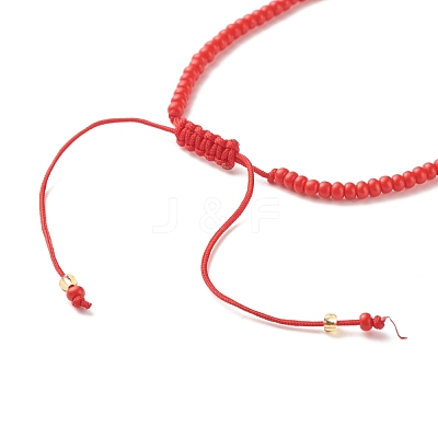 Flat Round Evil Eye Lampwork Braided Bead Bracelet BJEW-JB07234-01-1