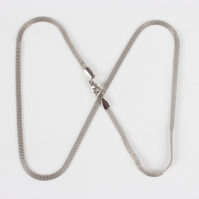 Tarnish Resistant 304 Stainless Steel Mesh Chain Necklace Making STAS-P045-15P-1