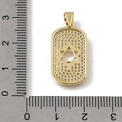 Brass Micro Pave Clear Cubic Zirconia Pendants KK-C262-20G-1