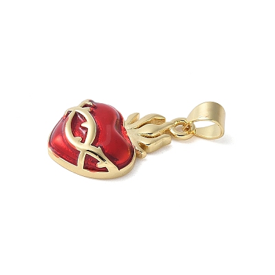 Brass Enamel Pendants KK-C089-01G-1