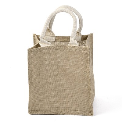 Jute Tote Bags Soft Cotton Handles Laminated Interior ABAG-F003-05-1