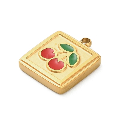 304 Stainless Steel Enamel Charms LS-STAS-F331-01B-G-1
