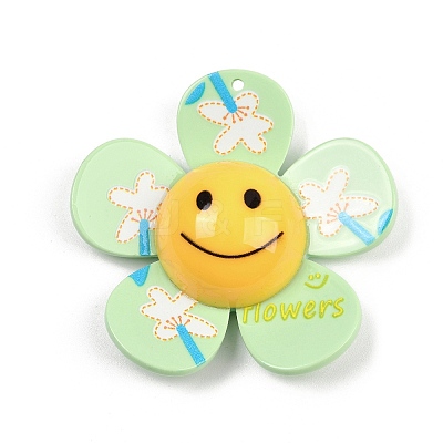 Opaque Printed Acrylic Big Pendants LS-MACR-I035-01B-1