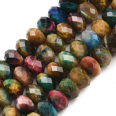 Natural Tiger Eye Beads Strands G-C259-A48-5x8mm-1