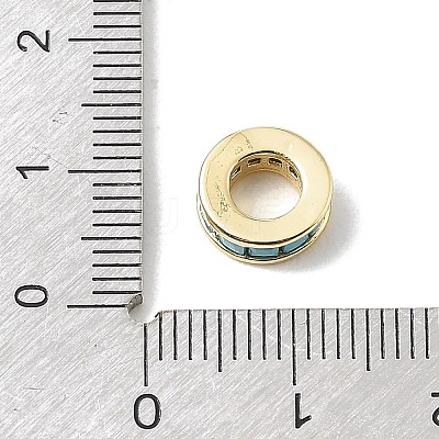 Brass Micro Pave Cubic Zirconia European Beads CU-CBA389D-05G-01-1