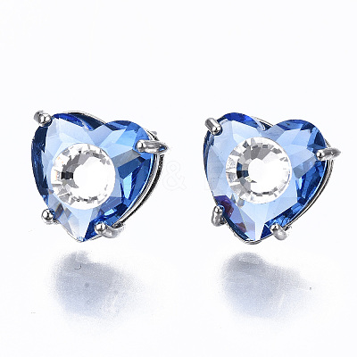 Brass Stud Earrings GLAA-S193-038C-P-1