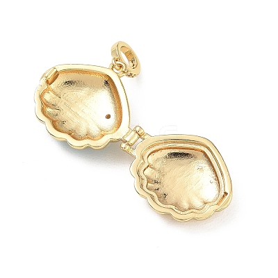 Brass Micro Pave Clear Cubic Zirconia Photo Locket Pendants KK-A303-15A-G-1