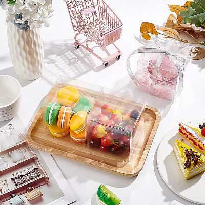 Transparent Plastic PET Box Gift Packaging CON-WH0052-9x9cm-1
