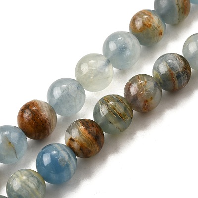 Natural Blue Calcite Beads Strands G-H312-C02-10mm-1
