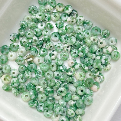 Natural Green Spot Jasper Beads G-U008-01D-1