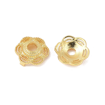 Brass Bead Caps KK-V015-10G-1