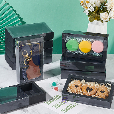 Foldable Paper Drawer Boxes with Clear Plastic Cover CON-WH0095-68A-04-1
