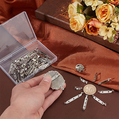 80Pcs 8 Styles Iron Pin Backs DIY-PH0030-67-1