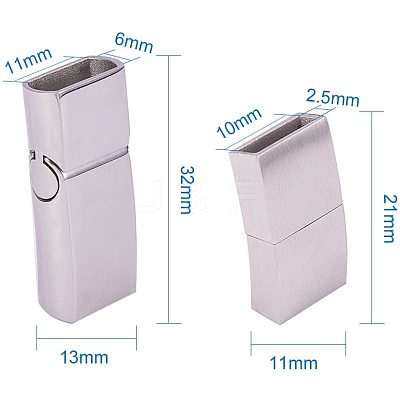304 Stainless Steel Matte Magnetic Bracelet Clasps STAS-PH0018-11-WH-1