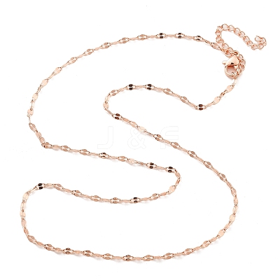 Brass Dapped Chains Necklaces for Women NJEW-D302-23RG-1
