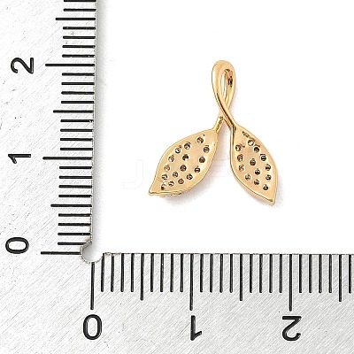 Brass Micro Pave Clear Cubic Zirconia Charms KK-B130-03G-03-1