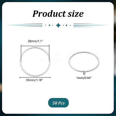 50Pcs 304 Stainless Steel Linking Ring FIND-UN0003-62-1