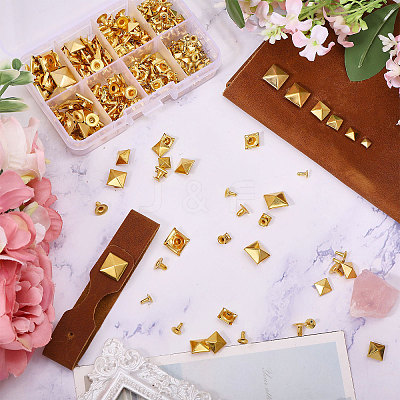 168 Sets 7 Styles Alloy Rivets Nails Set FIND-CA0010-77G-1