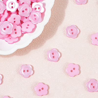 200Pcs 2-Hole Resin Buttons RESI-SP0001-52A-1